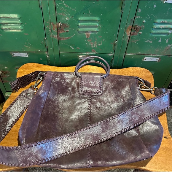 HOBO Sheila Large Satchel Plum Graphite Purse - Picture 3 of 13